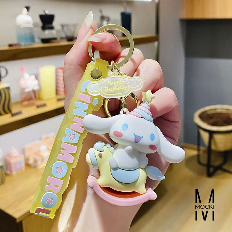 Móc khóa thỏ trắng happy birthday