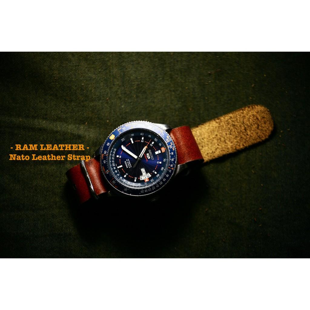 Dây đồng hồ Nato da bò - Nato Leather Strap - Full size - RAM N1