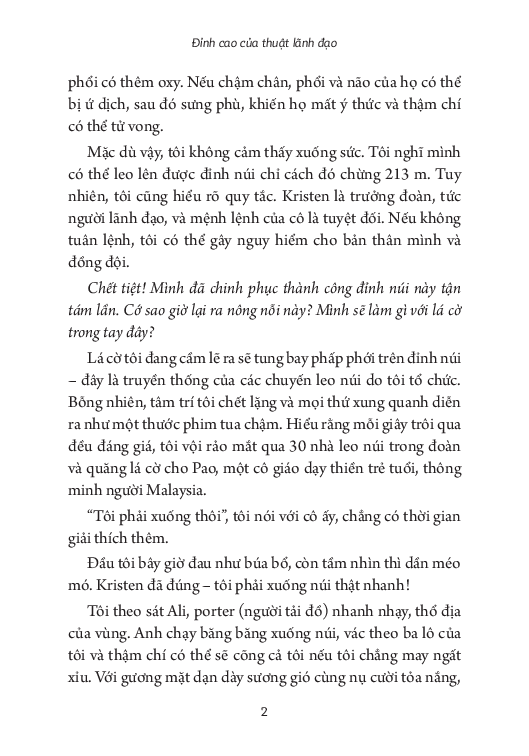 Sách - Đỉnh Cao Của Thuật Lãnh Đạo - Những Bài Học Lãnh Đạo Từ Độ Cao 5.895 M