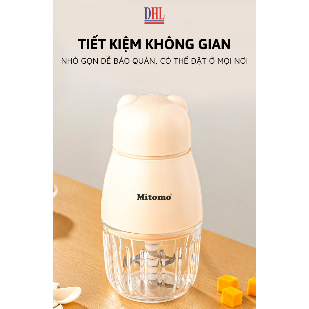 Máy xay tỏi ớt đa năng, xay thịt ăn dặm cho bé Mitomo MT-300 hàng chính hãng