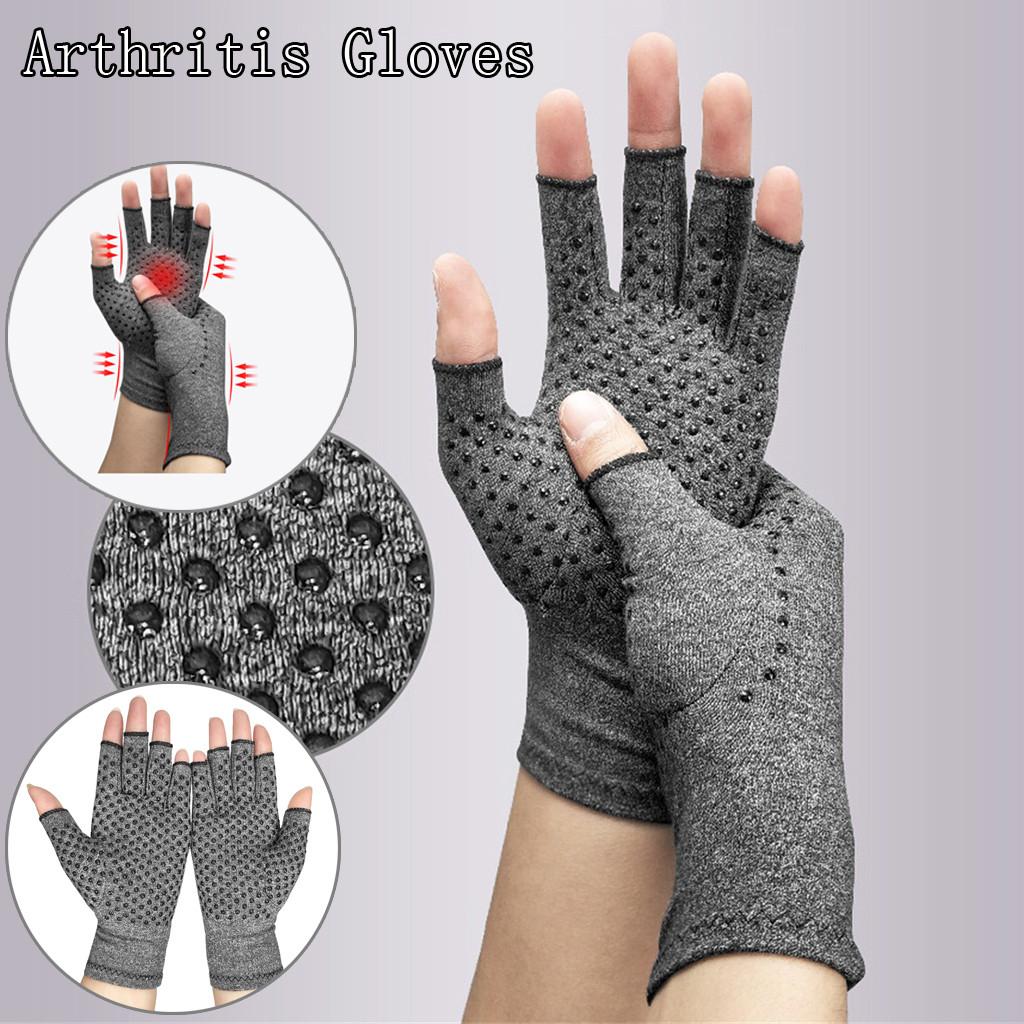 Nữ nam giới bị viêm khớp Nén găng tay không có ngón tay Cứu đau khớp dạng thấp khớp xương khớp Hỗ trợ tay Color: A Size: L