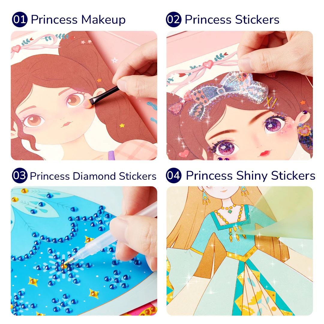 Bộ Đồ Chơi Trang Điểm và Thiết Kế Thời Trang Công Chúa 3in1 – Mideer Dress Up Game Set – Princess Makeup Kit
