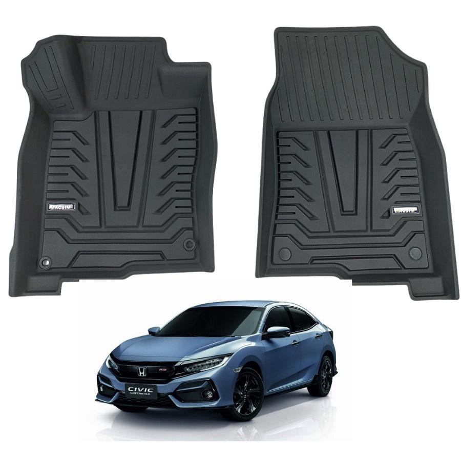 Thảm lót sàn xe ô tô Honda Civic 2016- nay nhãn hiệu Macsim - chất liệu nhựa TPE đúc khuôn cao cấp - màu đen