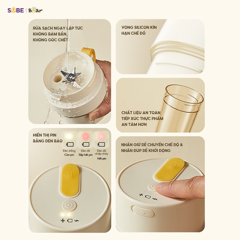 Máy xay cầm tay Bear SB-MX04K - Hàng Chính Hãng