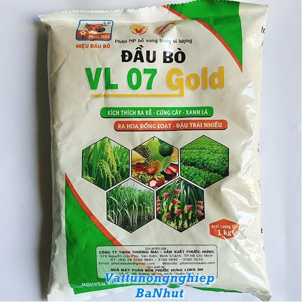 Phân Bón Đầu Bò VL 07 Gold Bổ Sung Trung Vi Lượng, Kích Thích Ra Rễ, Cứng Cây, Xanh Lá Túi 1KG