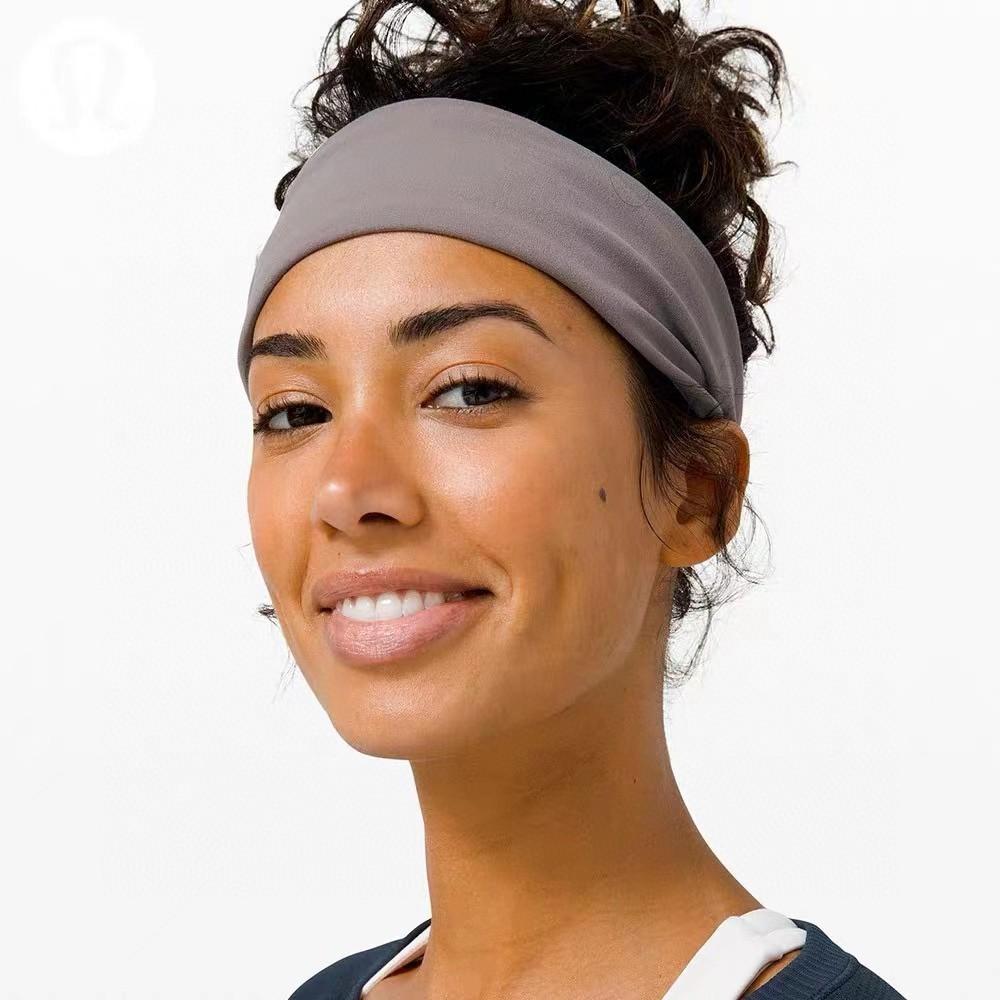 2020 Mới Lulu Fringe Fighter Headband Độ đàn hồi Phụ nữ thể thao tập thể dục Yoga Dải có dây tóc hai mặt với Lulu Box Color: Chocolate