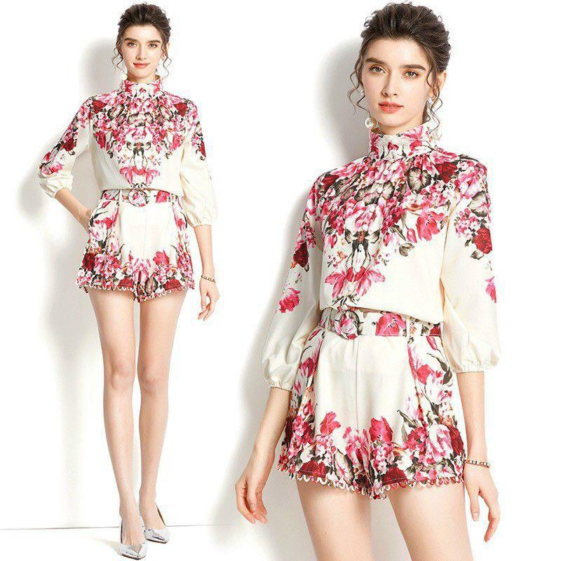 SÉT BỘ SHORT LỤA HOA SẮC MÀU