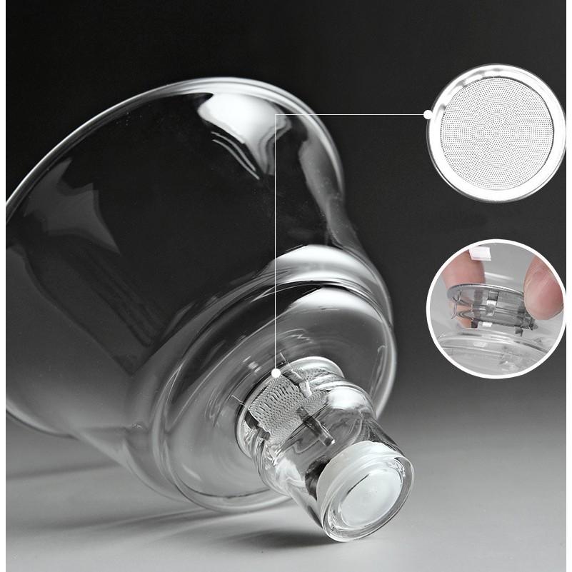 Bộ ấm trà Kung Fu phong cách Nhật Bản BOROSILICATE & WOOD 6cup