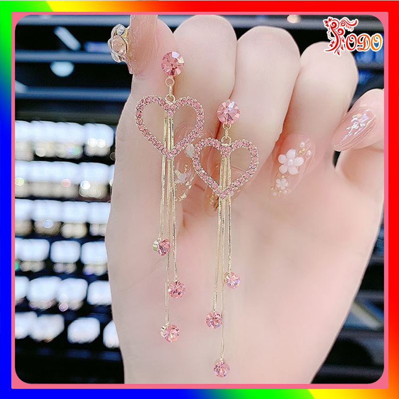 Bông tai kiểu thu đông đơn giản sành điệu S925 đính đá xuân hè CN142 lấp lánh đi học -