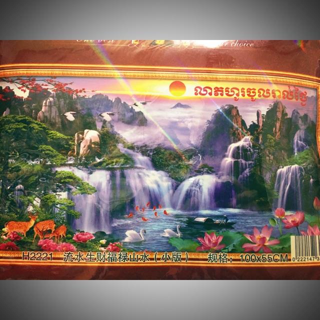 Tranh thêu chữ thập thêu kín kt 100x55cm