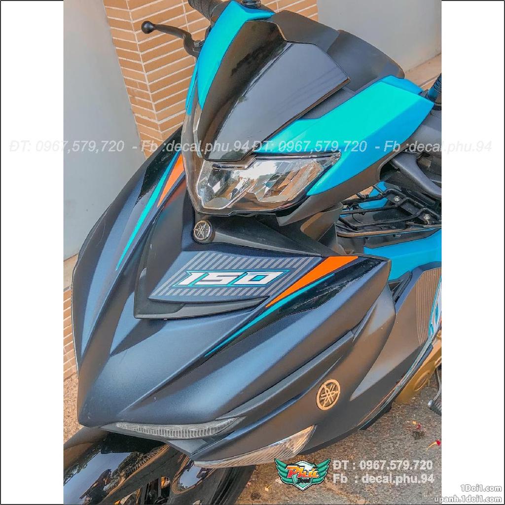 Tem Rời Exciter 150 Sniper đen xanh nhám -1