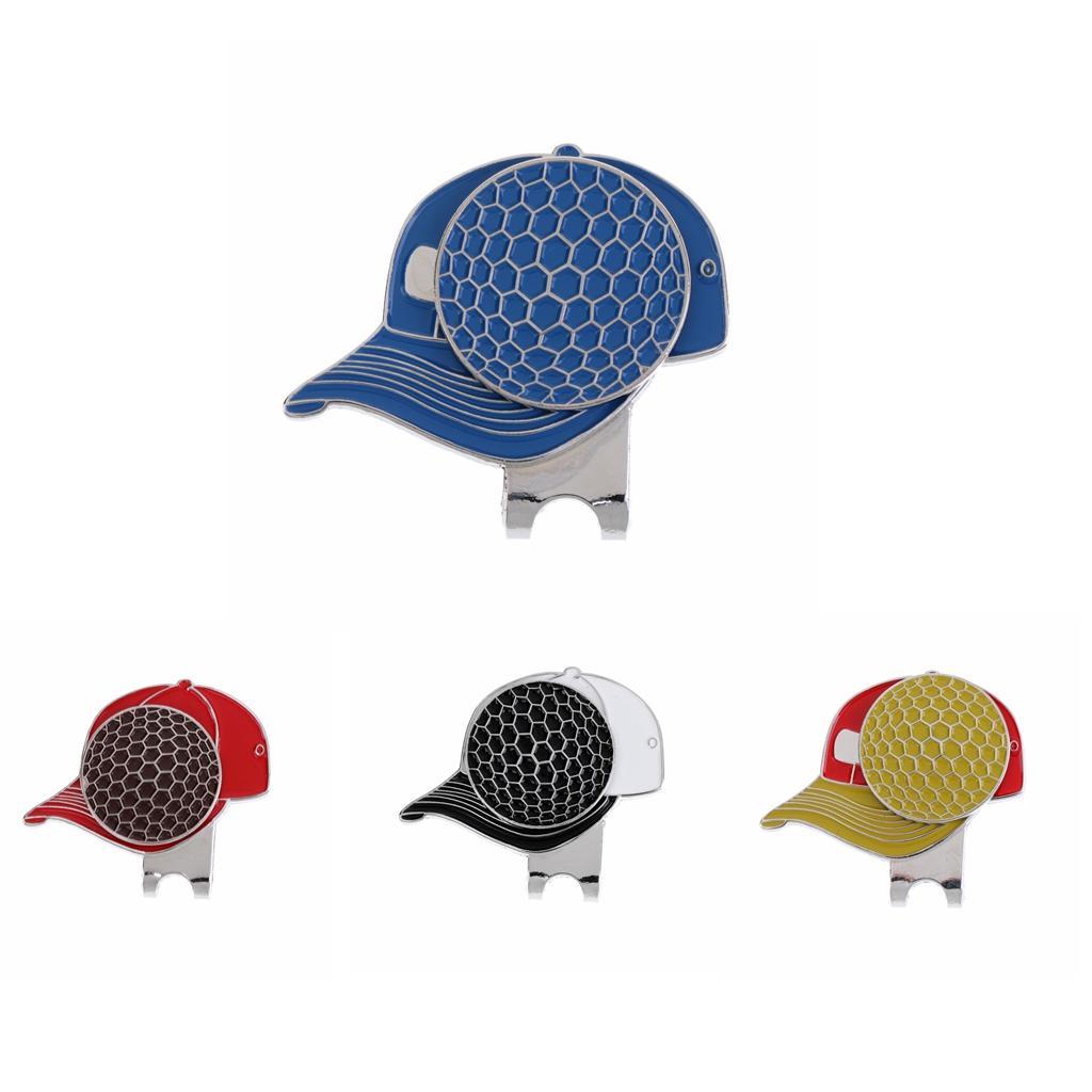 Golf Cap Pattern Alloy Golf Hat Clip with Marker