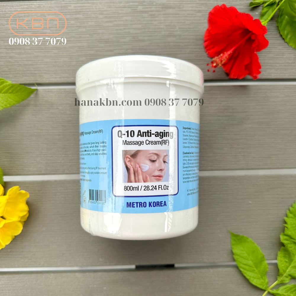 Kem Massage Mặt Và Body Cho Spa Hàn Quốc, Kem Massage RF Q10 Anti - Aging 800ml - Nâng Cơ, Xóa Nhăn (Hàng Chính hãng)