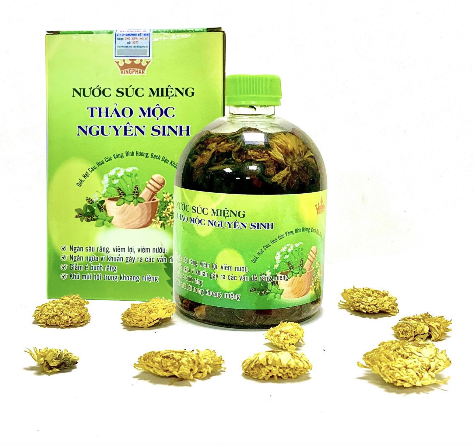 Nước súc miệng thảo dược nguyên sinh kingphar - chai 500ml