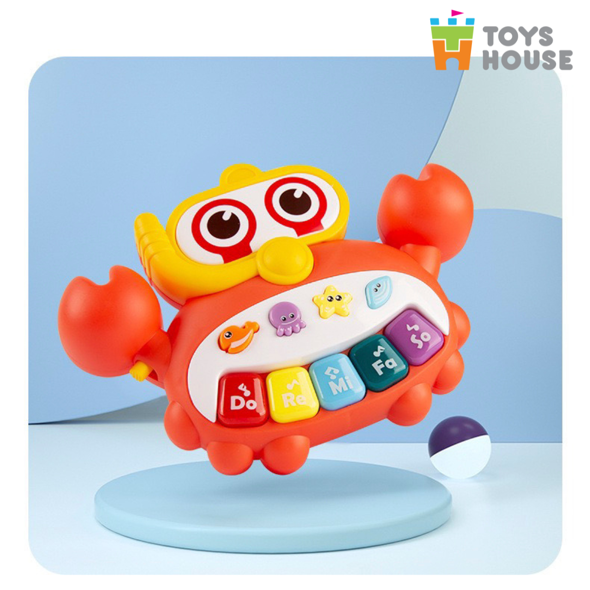 Đàn nhạc điện tử cho bé hình con cua nhiều màu sắc Toys House HE0535