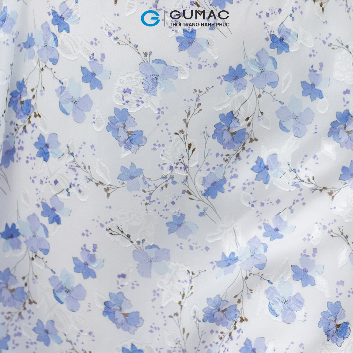 Đầm hoa phối vải tơ GUMAC DD05038