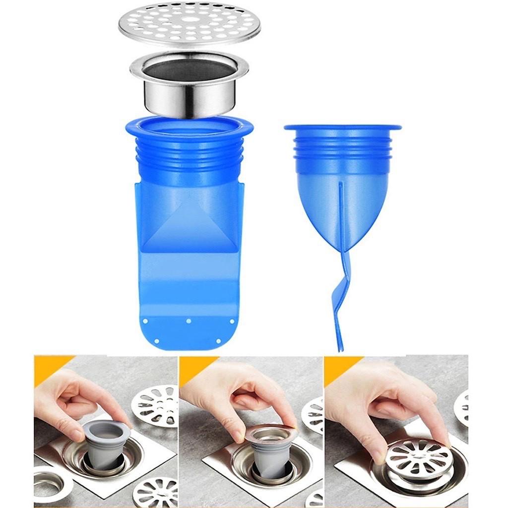 Bộ Ngăn mùi thoát sàn, ngăn trào ngược nhà tắm, côn trùng xâm nhập bằng Silicone cao cấp 88146 shop cr7