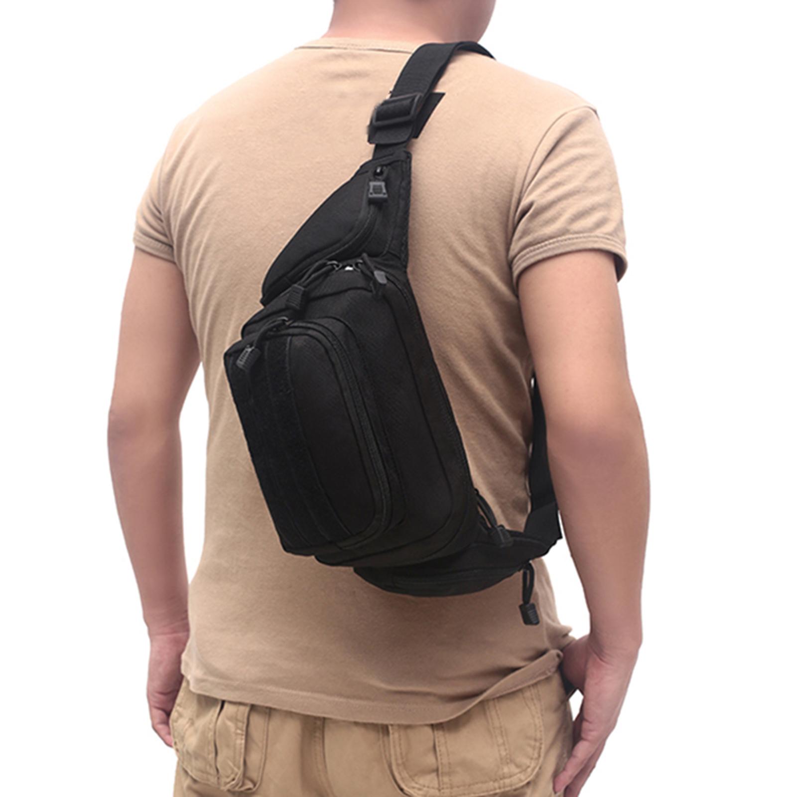 Outdoor Waist Shoulder Bag for Men Women Hiking Sling Chest Pack Crossbody Black