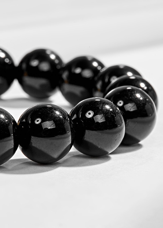 Vòng Tay Nam Đá Obsidian Phối Tỳ Hưu Bạc Mạ Vàng 24K Ngọc Quý Gemstones
