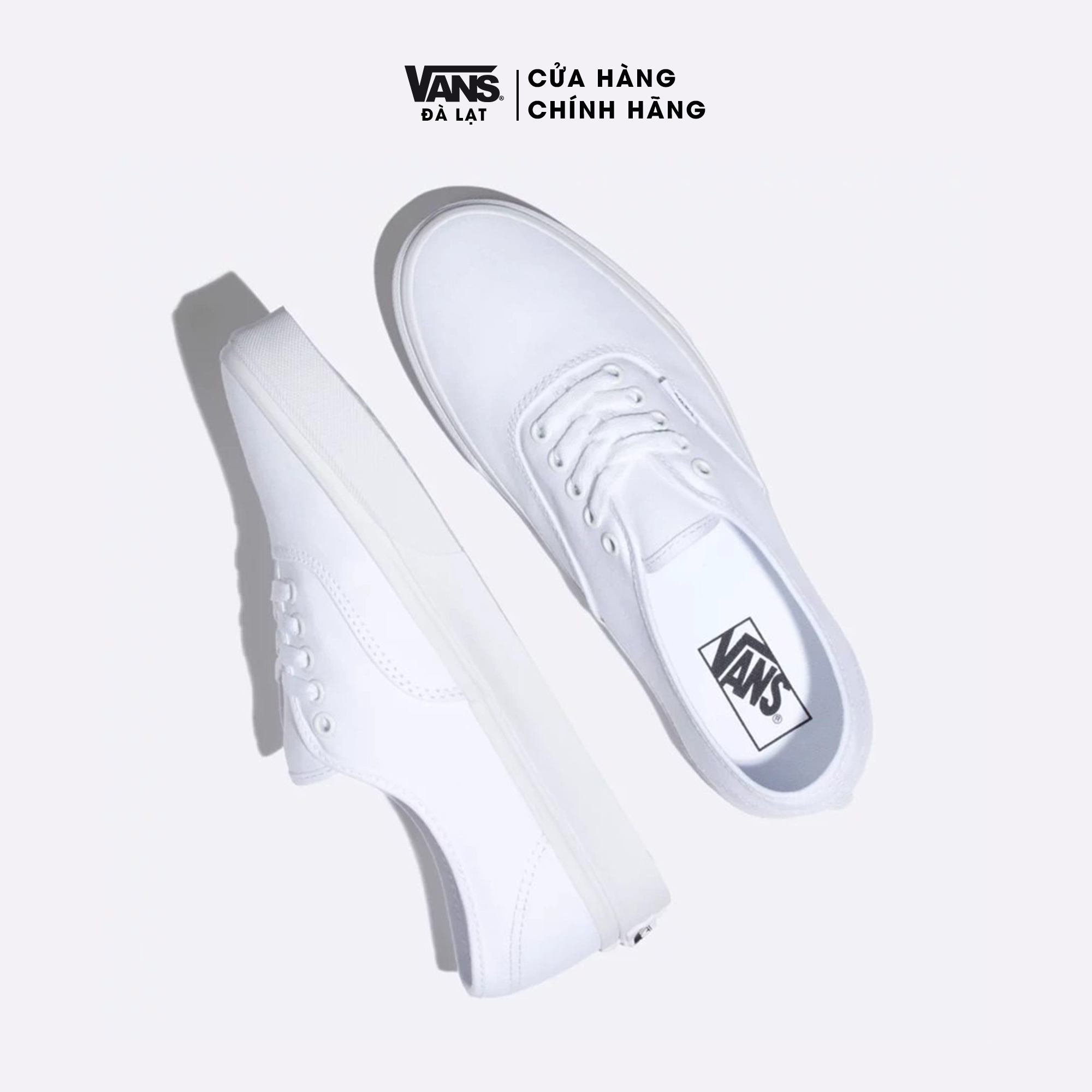 Giày sneakers Vans Unisex màu trắng - Vans Authentic White Canvas Low - VN000EE3W00