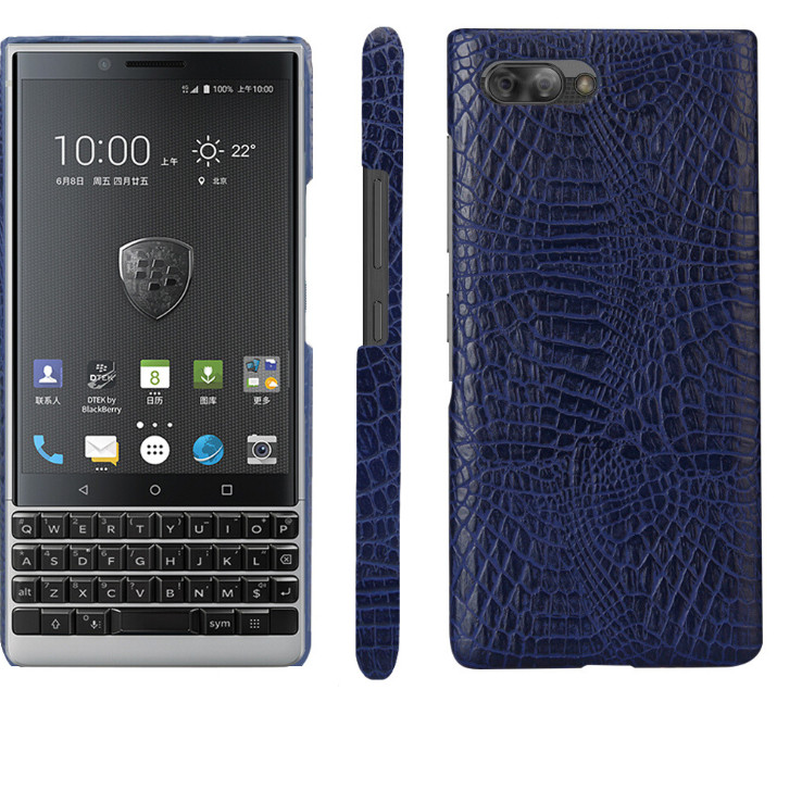 Ốp Lưng Blackberry Key2 Vân Cá Sấu Màu Xanh