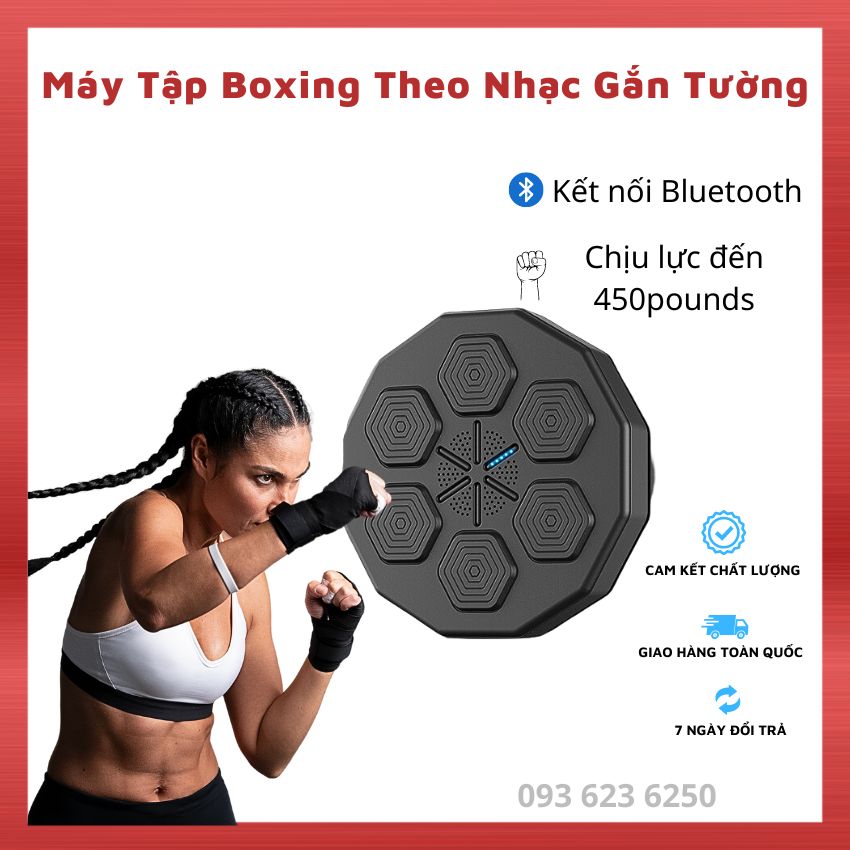 Máy tập Boxing Theo Nhạc Gắn Tường Thông Minh, Thiết Bị Tập Đấm Bốc Fitness Có Kết Nối Bluetooth