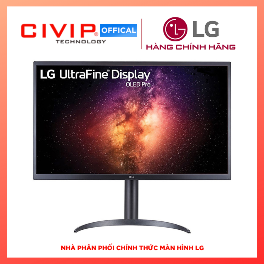 Màn hình máy tính LG OLED 31.5'' 4K tỉ lệ tương phản 1M : 1 DisplayHDR400 (TRUE BLACK) làm tối điểm ảnh AdobeRGB &amp; DCI-P3 99% USB Type-C, chân đế linh hoạt 32EP950-B - Hàng Chính Hãng