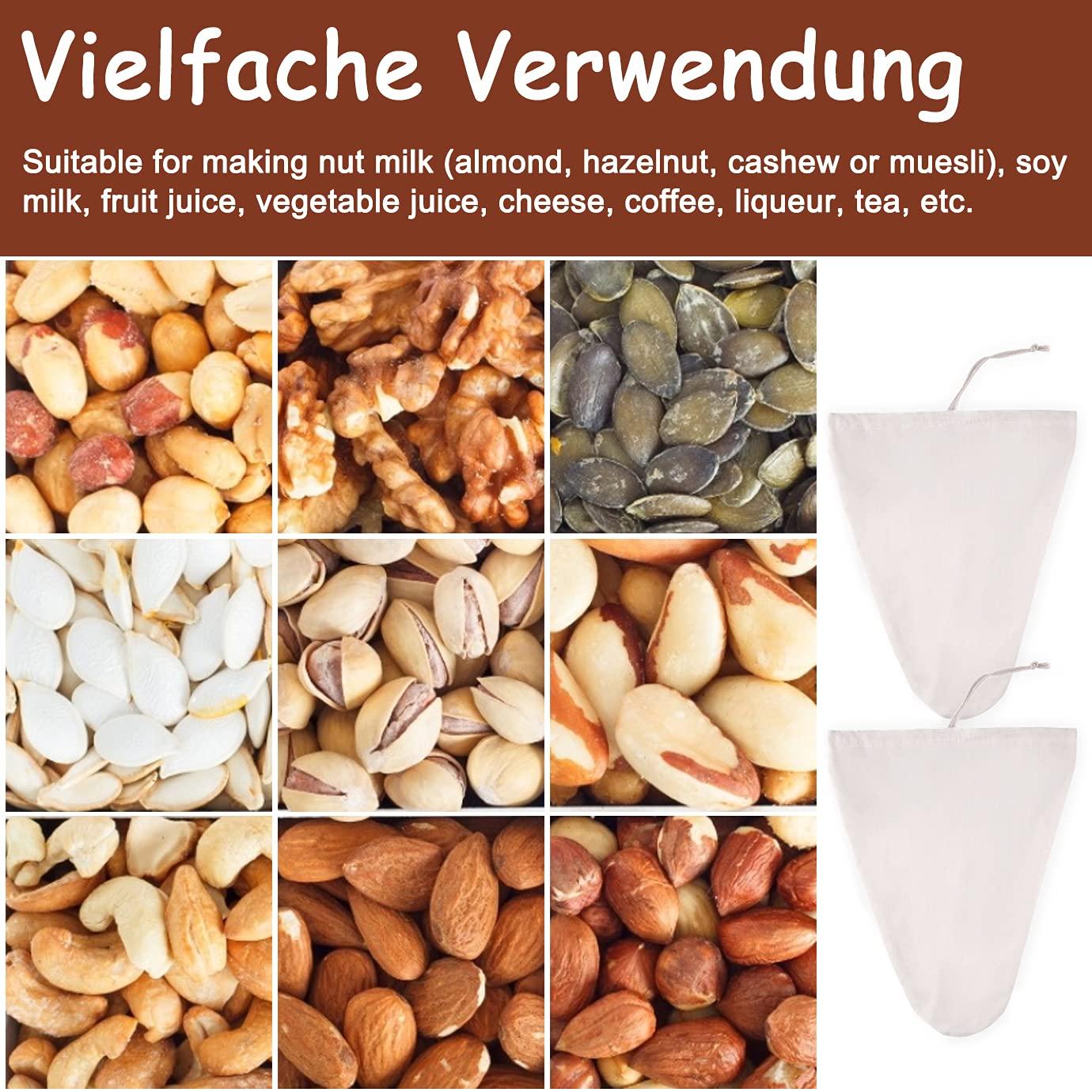 Đặt các loại hạt 9 v trong hình dạng của Veral Vinen - cho sữa hạt, sữa hạnh nhân, sữa hazelnut, sữa yến mạch, nước ép trái cây, cà phê )