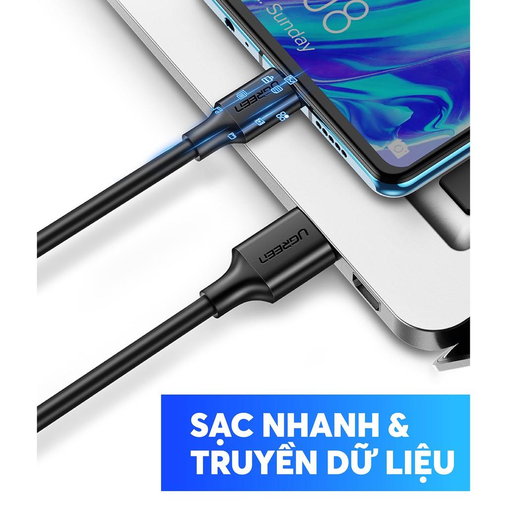 Dây cáp sạc và truyền dữ liệu tốc độ nhanh USB 3.0 sang USB type C, dòng 3A, dài 0.5-2m UGREEN U0S184 - Hàng chính hãng