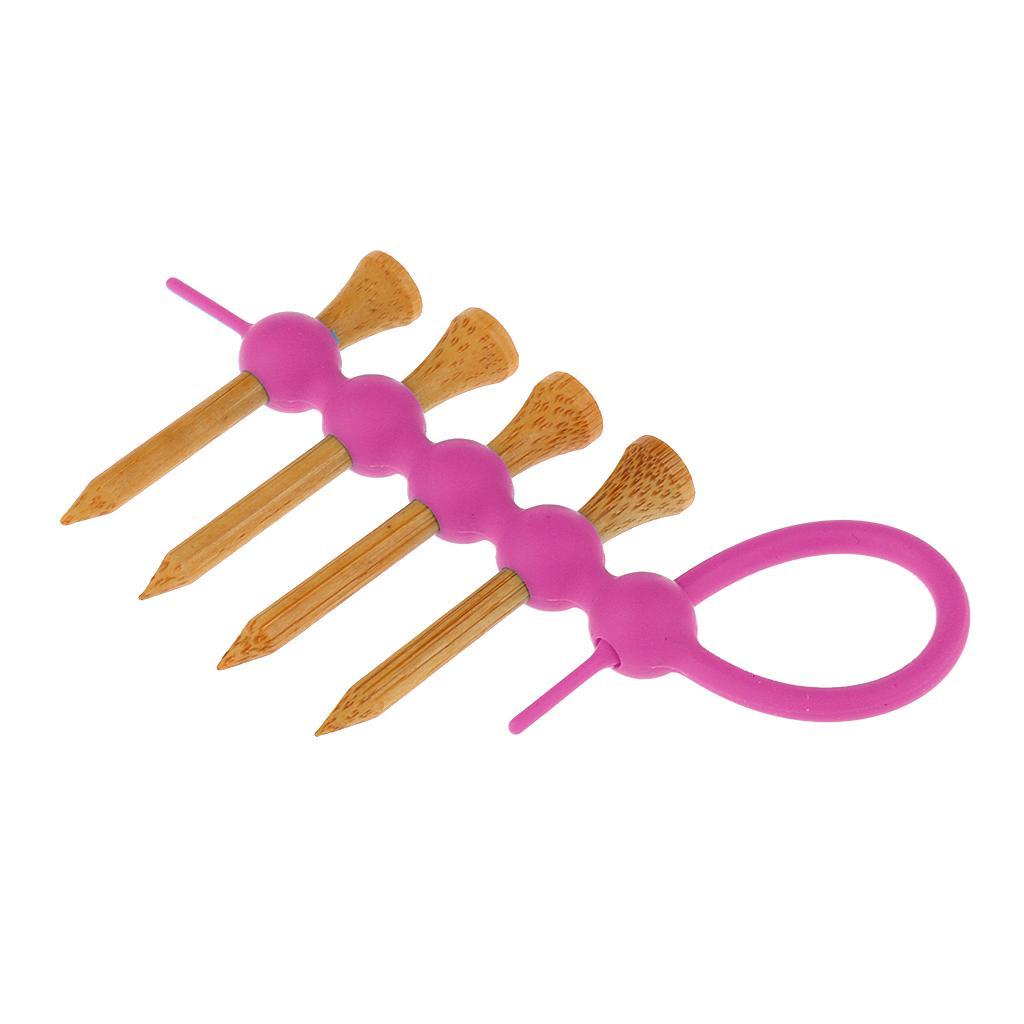 2Pcs Mini Golf Tee Holder Tool Carrier Clip And 8 Pieces Wood Golf Tees Set