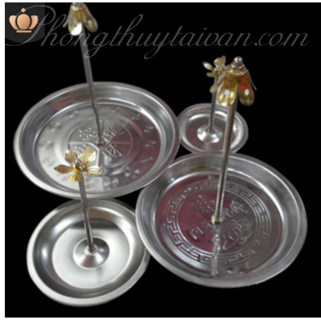 Khay hứng tàn nhang/chân hứng nhang vòng chân thấp trắng  - thờ cúng