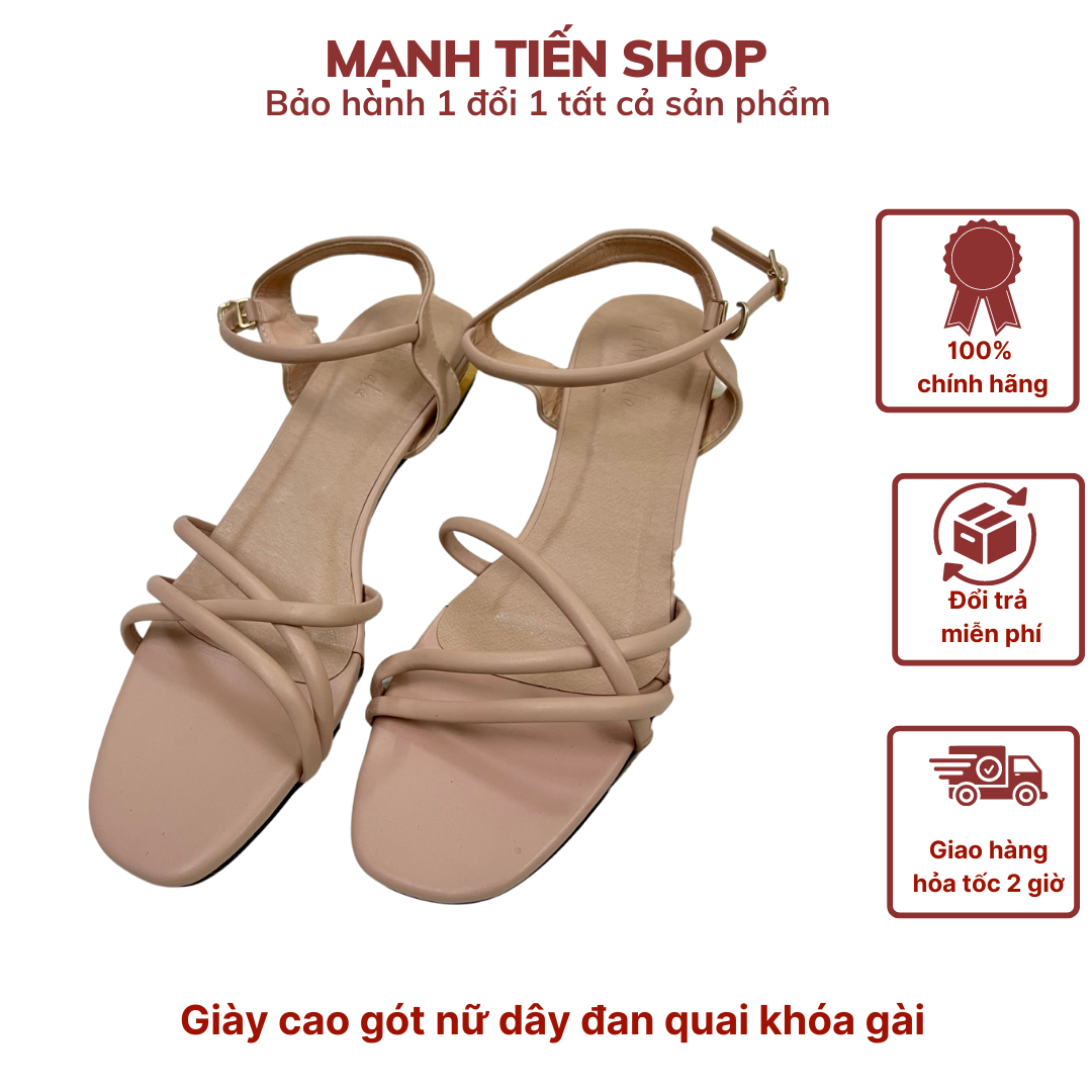 Giày cao gót nữ thời trang TiMa.lala dây đan quai khóa kiểu gài chéo đế cao 3cm kiểu dáng đơn giản - Hàng chính hãng