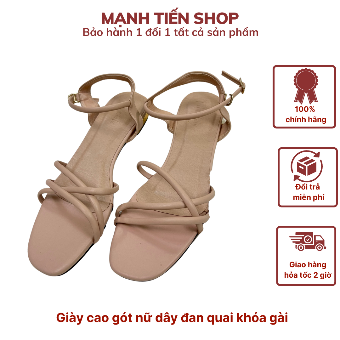 Giày cao gót nữ thời trang TiMa.lala dây đan quai khóa kiểu gài chéo đế cao 3cm kiểu dáng đơn giản - Hàng chính hãng