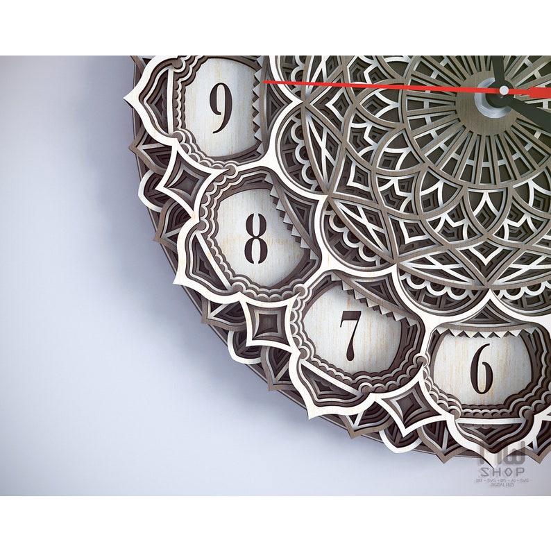 Đồng hồ trang trí kiểu mandala mẫu 10