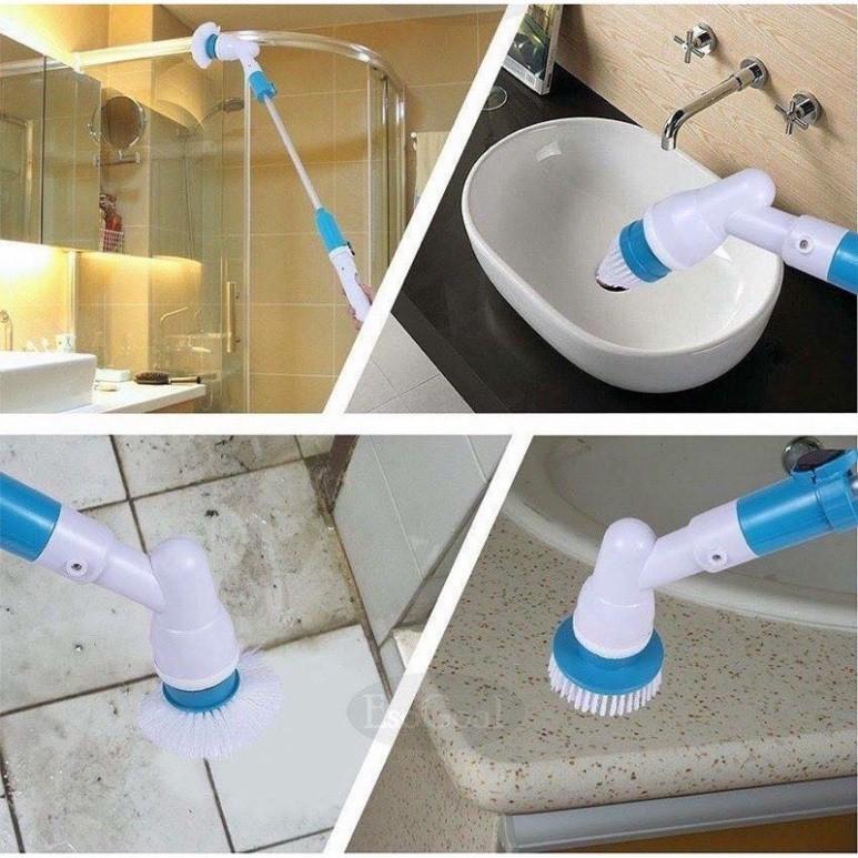 Chổi điện chà sàn nhà tắm nhà vệ sinh đa năng tặng kèm 3 đầu loại tốt hàng cao câp bảo hành 12 tháng