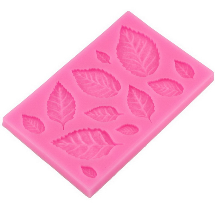 Khuôn silicon làm rau câu 12 lá hoa hồng lớn, nhỏ - Mã số 1089