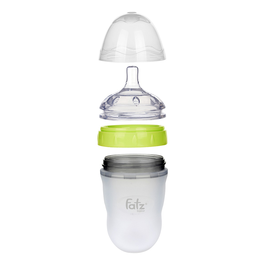 Bình Sữa Silicon Cổ Siêu Rộng 180ml Fatzbaby FB0180C - Màu