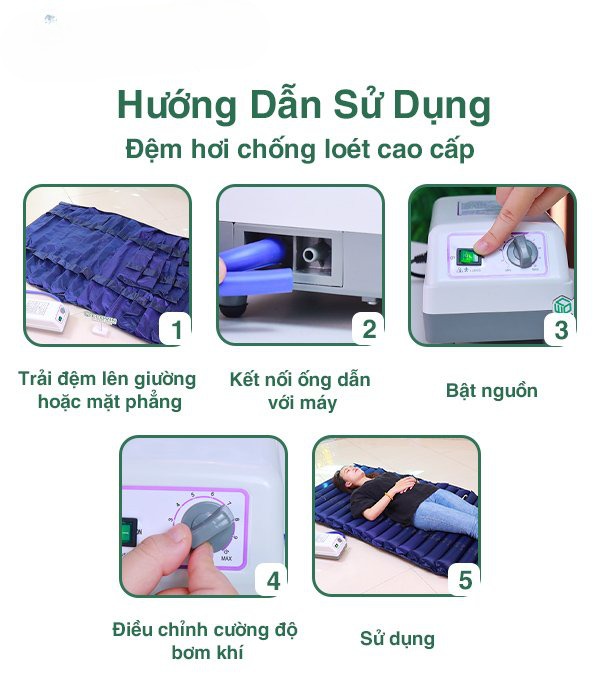 Đệm hơi chống loét,nệm hơi chống loét có khoét lỗ vệ sinh,đệm chống loét,chống hăm ,nở cho người bệnh