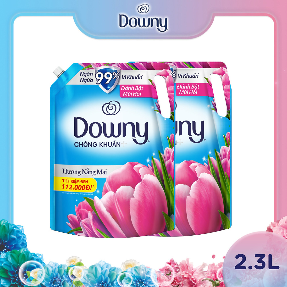 Combo 2 Túi Nước Xả Vải Downy - Nắng Mai 2.3L