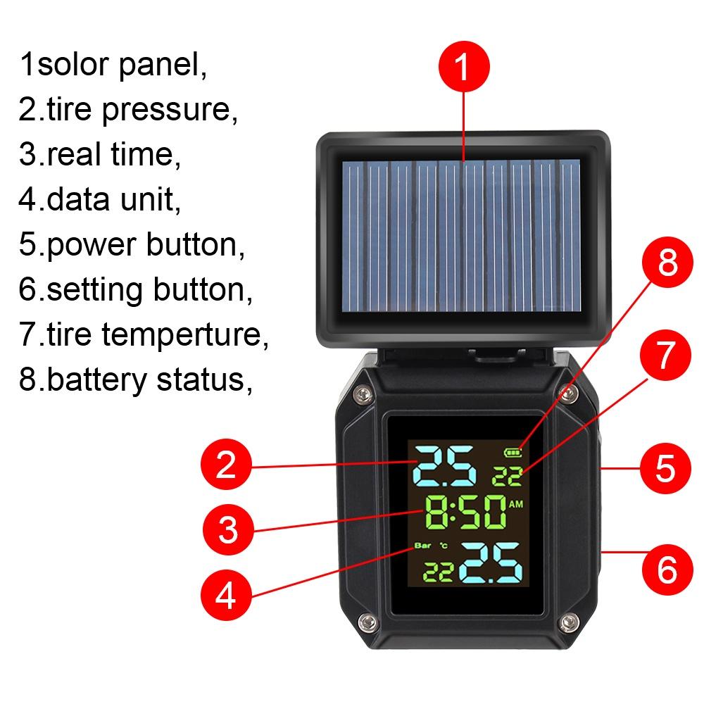 Hệ thống giám sát suất bánh xe 2 cảm biến không dây TPMS có màn hình LCD