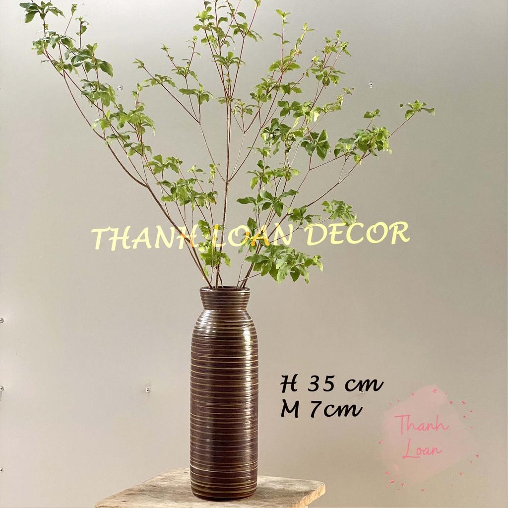 Lọ hoa gốm sứ Bát Tràng cao cấp - Bình hoa decor trang trí cỡ to - Men mộc