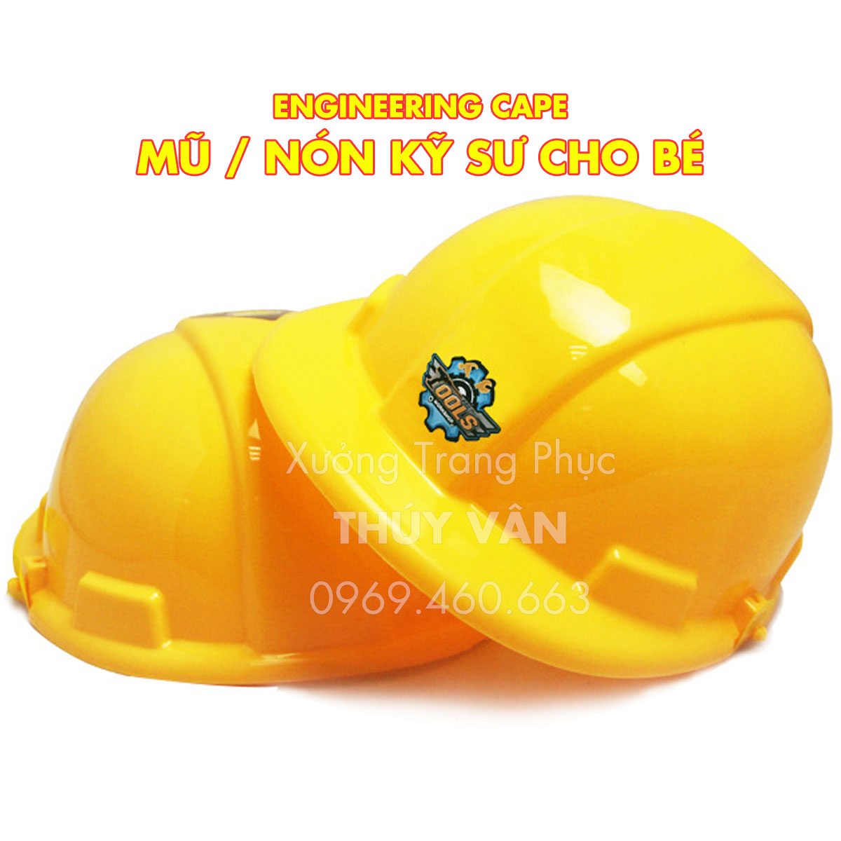 Mũ (Nón) Kỹ Sư Công Nhân Cho Bé 3-7 Tuối Hóa Trang Làm Kỹ Sư Công Trường