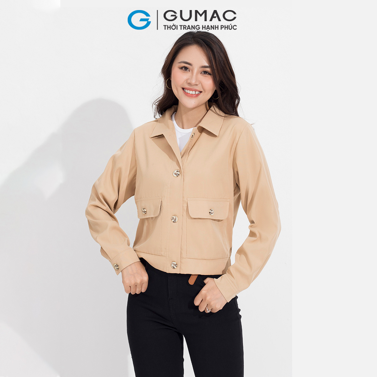Áo khoác kaki 2 túi thời trang GUMAC AD04057