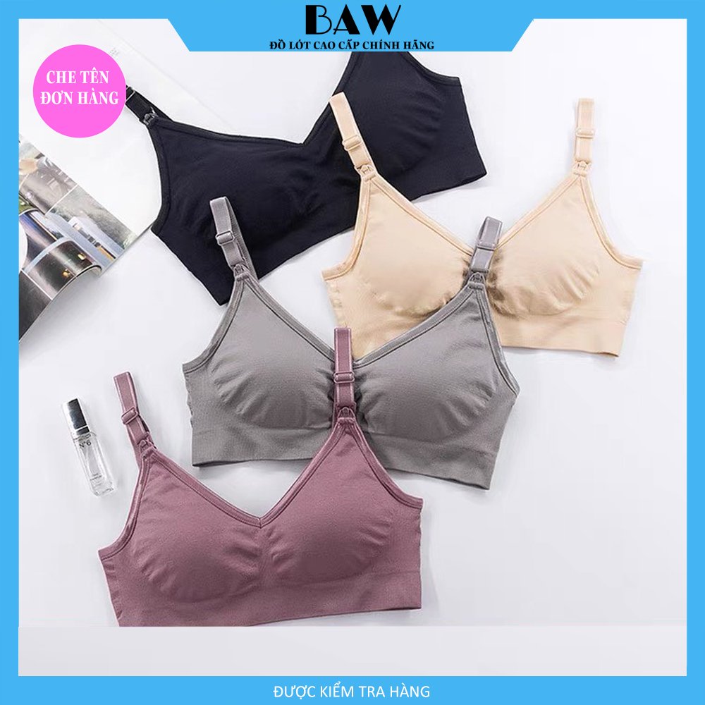 Áo Ngực, Áo Lót Cho Con Bú Chống Chảy Xệ, Áo Ngực Cho Mẹ Bầu Siêu Hot Thương Hiệu Baw Mã An08 - Đen - Xl