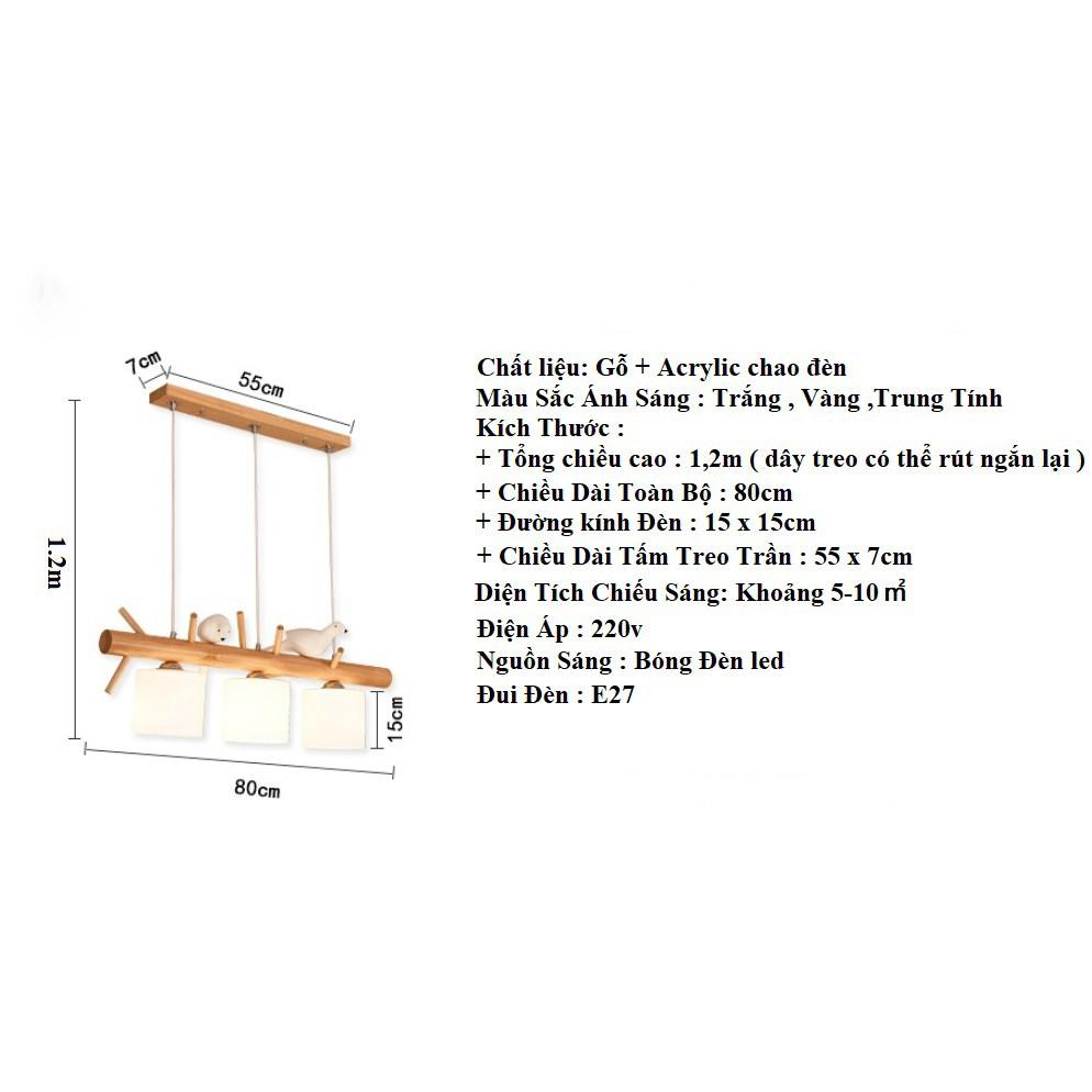 Đèn thả LUKAKO trang trí nội thất sang trọng, độc đáo với 3 chế độ ánh sáng - kèm bóng LED chuyên dụng