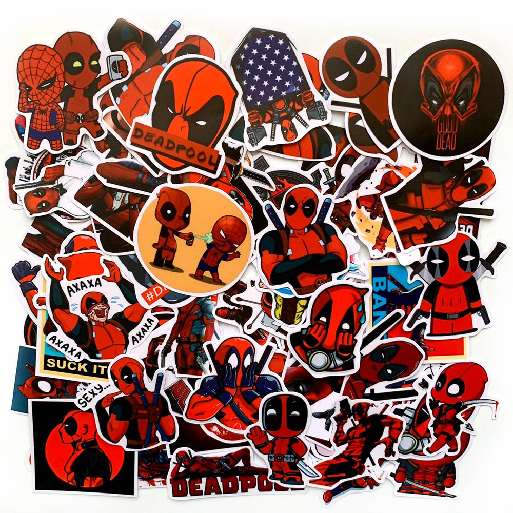 Bộ 20 Sticker Deadpool Màu Đỏ Đen (2020) Hình Dán Chủ Đề Phản Anh Hùng Siêu Bựa Hài Hước Vui Vẻ Chống Nước Decal Chất Lượng Cao Trang Trí Va Ly Du Lịch Xe Đạp Xe Máy Xe Điện Motor Laptop Nón Bảo Hiểm Máy Tính Học Sinh Tủ Quần Áo Nắp Lưng Điện Thoại