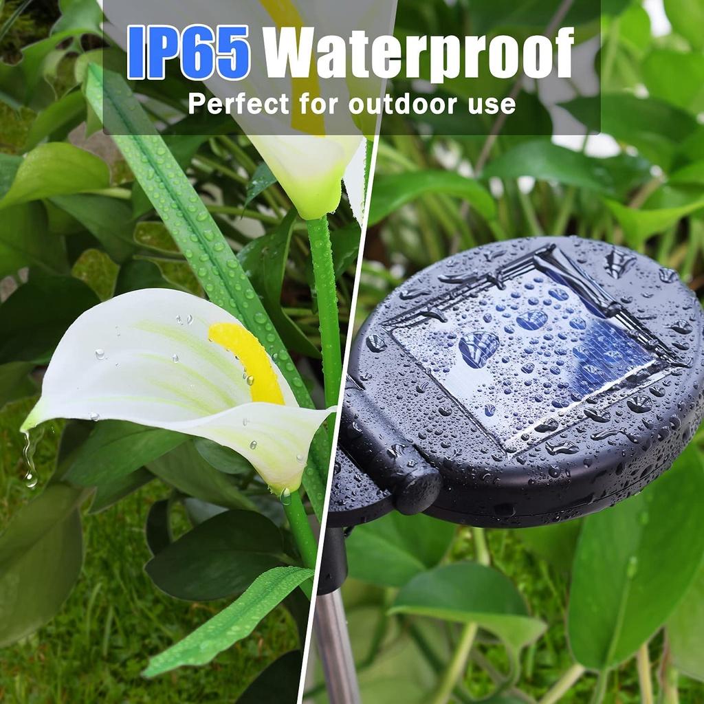 Đèn LED Năng Lượng Mặt Trời Chống Thấm Nước Hình 4 Cành Hoa Calla Trang Trí Sân Vườn Và Sân Vườn