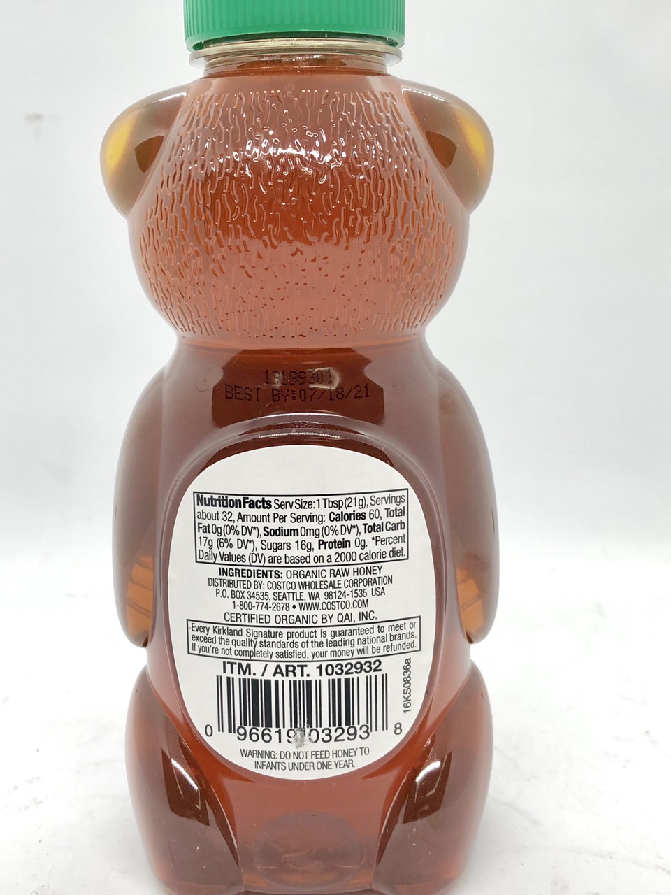 Mật Ong hữu cơ thiên nhiên Kirkland Singnature Honey Bear 680gr nhập Mỹ