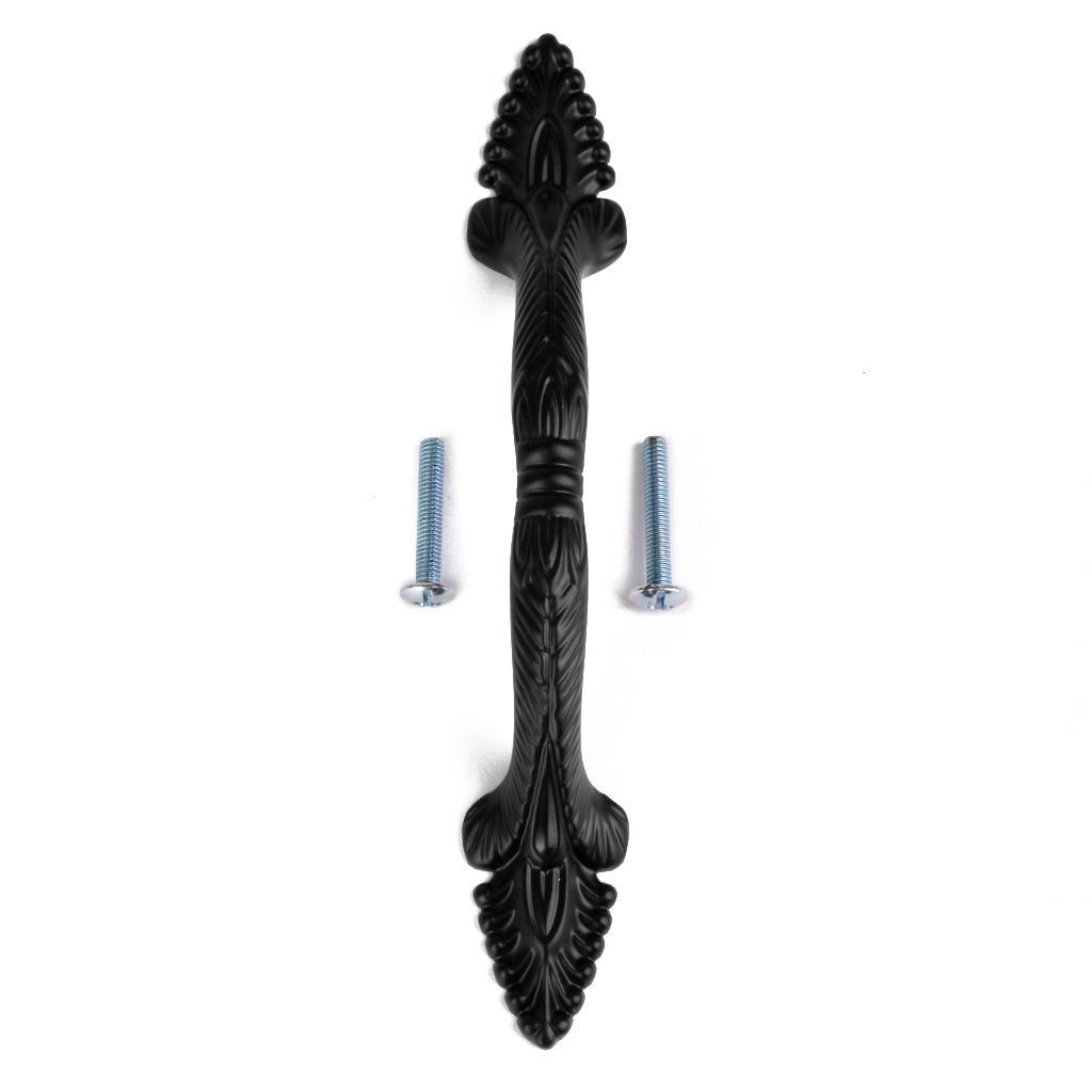 15.8 x 2.5cm Cabinet Door Drawer Bin Handle Pull Knob Hardware Black