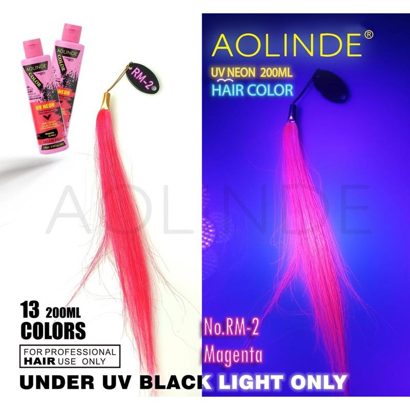 Kem nhuộm tóc Semi UV Neon không Amoniac trên nền tóc tẩy Level 9 - Aolinde Màu Đỏ Magenta 200ml + Gội xả gói Karseell 15ml